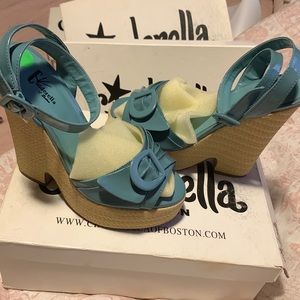 Wedge Sandal AQUA COLOR NEW IN BOX